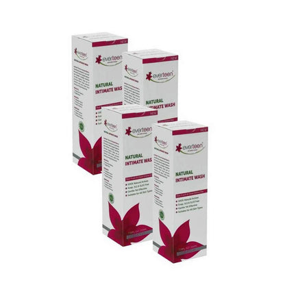 everteen Natural Intimate Wash for Feminine Hygiene in Women - 4x210ml Pack