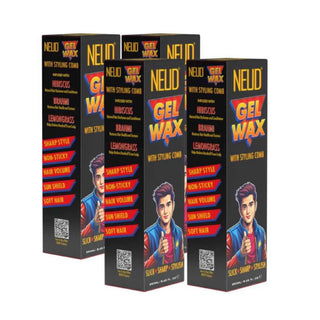 NEUD Styling Hair Gel Wax With Comb Infused with Hibiscus, Brahmi and Lemongrass - 4x250ml Pack