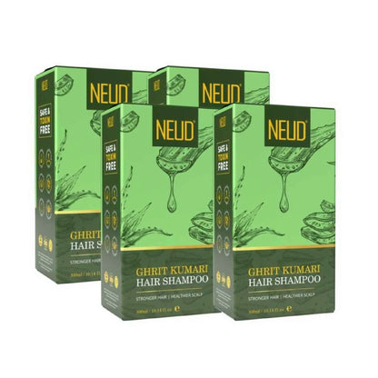 NEUD Aloe Vera Shampoo Ghrit Kumari Hair Cleanser - 4 Packs, 300ml Each