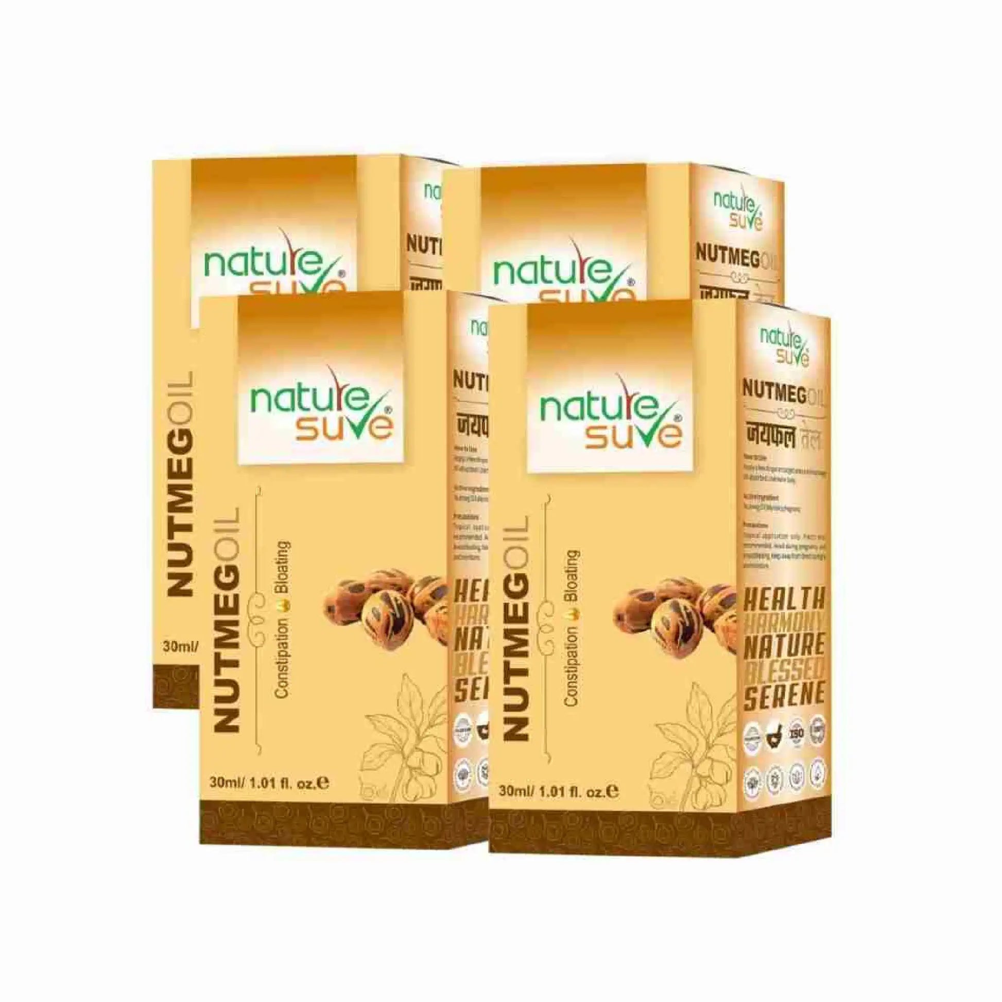 Nature Sure Nutmeg Jaiphal Oil 4x30ml – Ayurvedic Digestive Massage Oil