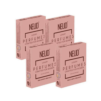 NEUD Luxury Pocket Perfume Gift Set for Women - 4 Sets, 3x10ml Each - Long Lasting Eau de Parfum