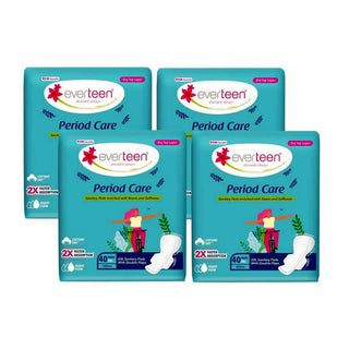 everteen Period Care Dry XXL Sanitary Pads with Double Flaps, Neem and Safflower - 4x40 Pads