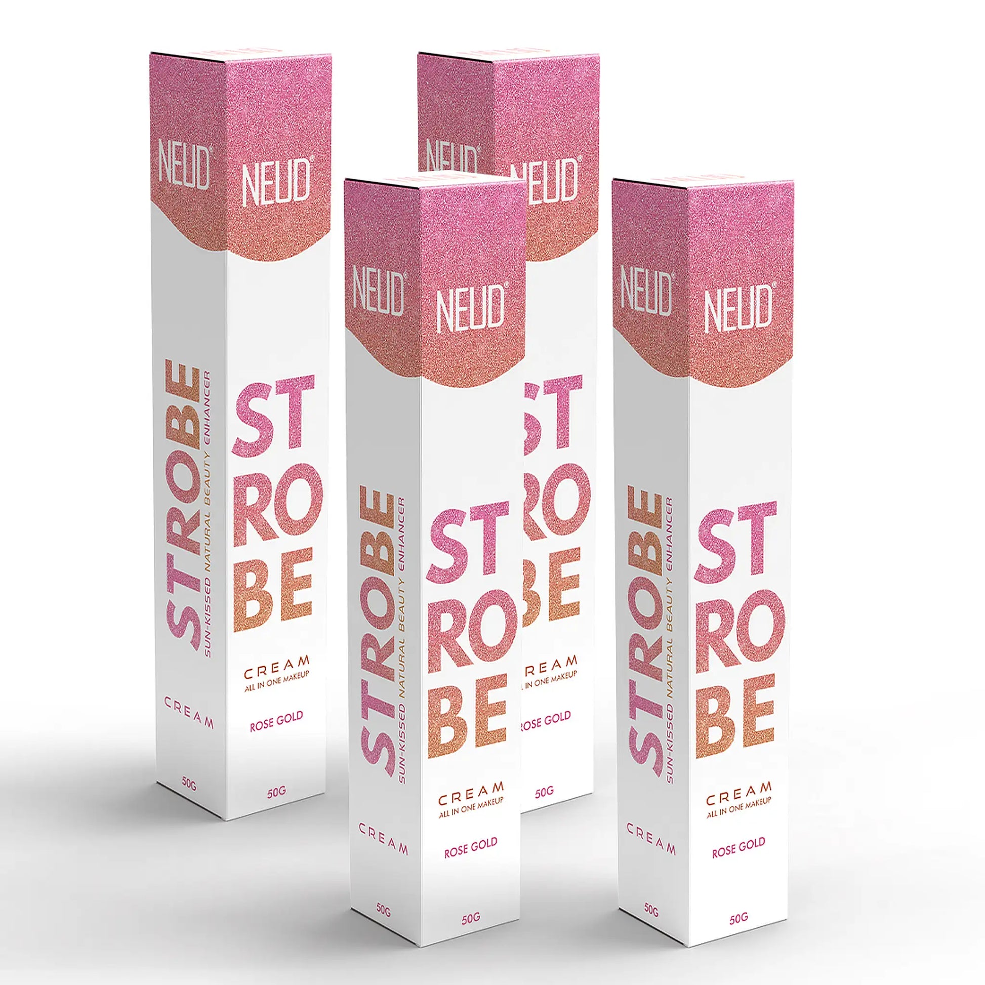NEUD Strobe Cream Rose Gold 4x50g – Cocoa Butter and Hyaluronic Acid Glow Enhancer