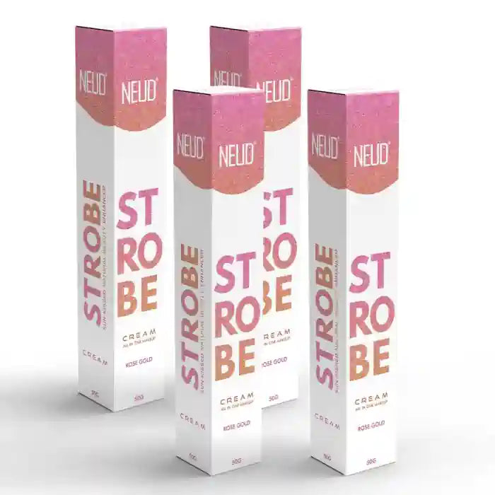Buy 4x50g NEUD Strobe Cream Rose Gold for instant sheen on face directly from company - everteen-neud.com