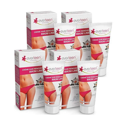 everteen Natural Bikini Line Hair Remover Cream For Women - 4x50g Pack