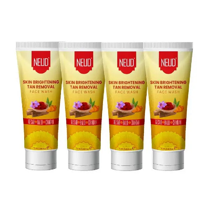 Buy 4 Packs 70ml NEUD Skin Brightening Tan Removal Face Cleanser with Haldi Chandan Kesar Directly From Company - everteen-neud.com