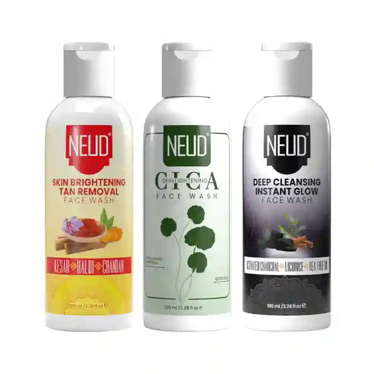 Buy 3 x 100ml Combo of NEUD Cica Face Wash, Skin Brightening Face Wash and Deep Cleansing Face Wash Directly From Company - everteen-neud.com