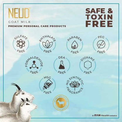 NEUD Ziegenmilch-Gesichtswaschmittel für Männer & Frauen - 300 ml mit Gratis-Reißverschlussbeutel