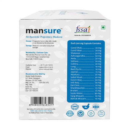 ManSure Ayurvedic Reproductive Support Supplement for Men is Shipped Worldwide Directly From Company - everteen-neud.com