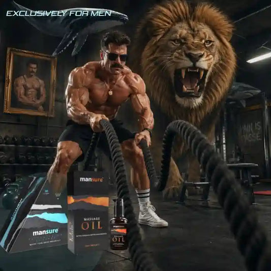 ManSure Combo - Massage Oil and TESTOSTERONE BOOSTER Capsules For Men