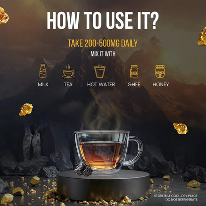 ManSure Shilajit Gold Power Resin – Mix with Milk, Tea, Coffee, Ghee or Honey Daily