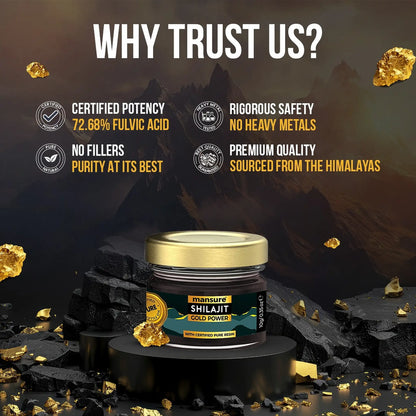 ManSure Shilajit Gold Power Resin – Himalayan Source, Certified Potency, No Heavy Metals