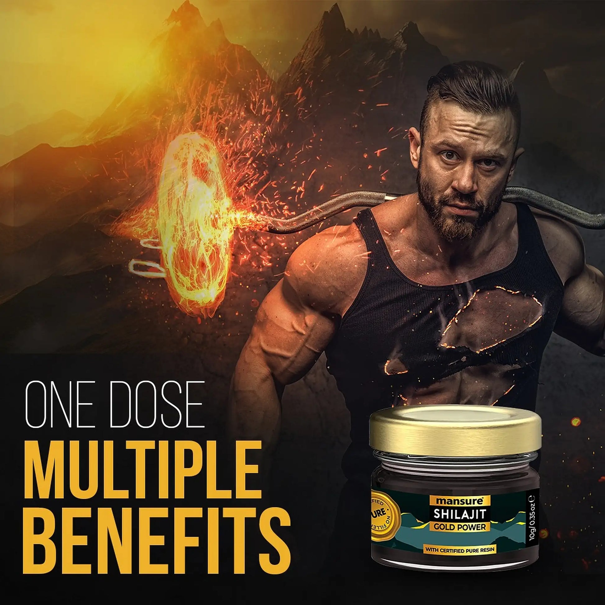 ManSure Shilajit Gold Power Resin – Swarna Bhasma and Fulvic Acid for Men's Wellness
