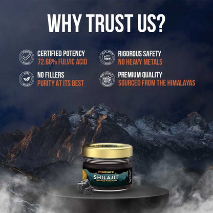 ManSure Shilajit Pure Resin For Men Gives Trusted Quality and Purity with 72.68% Fulvic Acid With No Heavy Metals or Fillers - everteen-neud.com