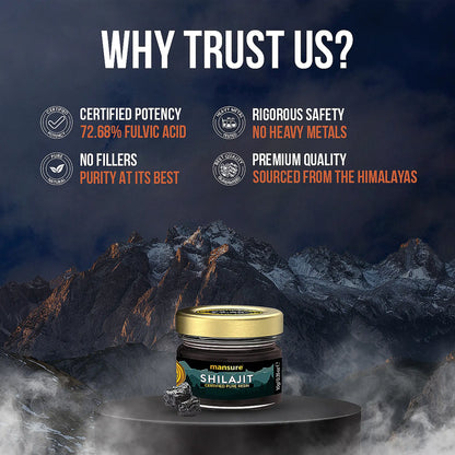 ManSure Shilajit Pure Resin – 72.68% Fulvic Acid, No Heavy Metals or Fillers