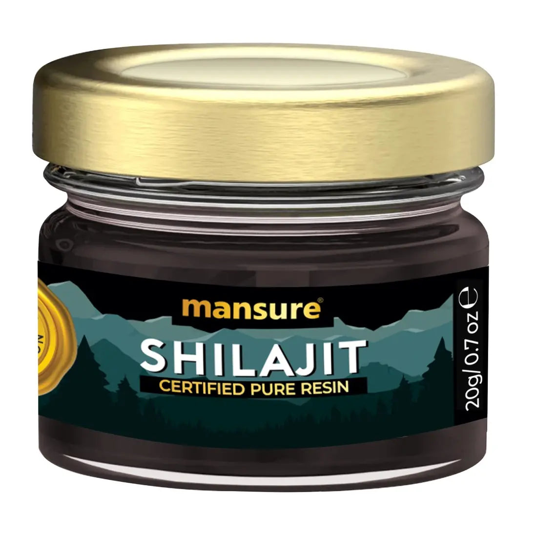 ManSure Shilajit Reines Harz ohne Füllstoffe und 72,68% Fulvosäure für Energie, Immununterstützung und Entgiftung