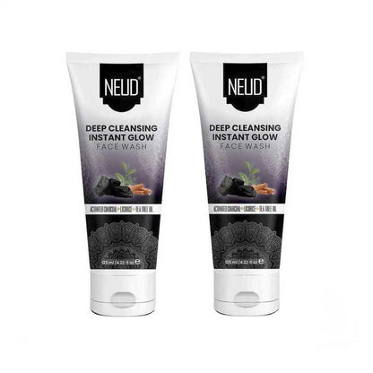 NEUD Deep Cleansing Instant Glow Face Wash With Activated Charcoal - 2x125ml Pack