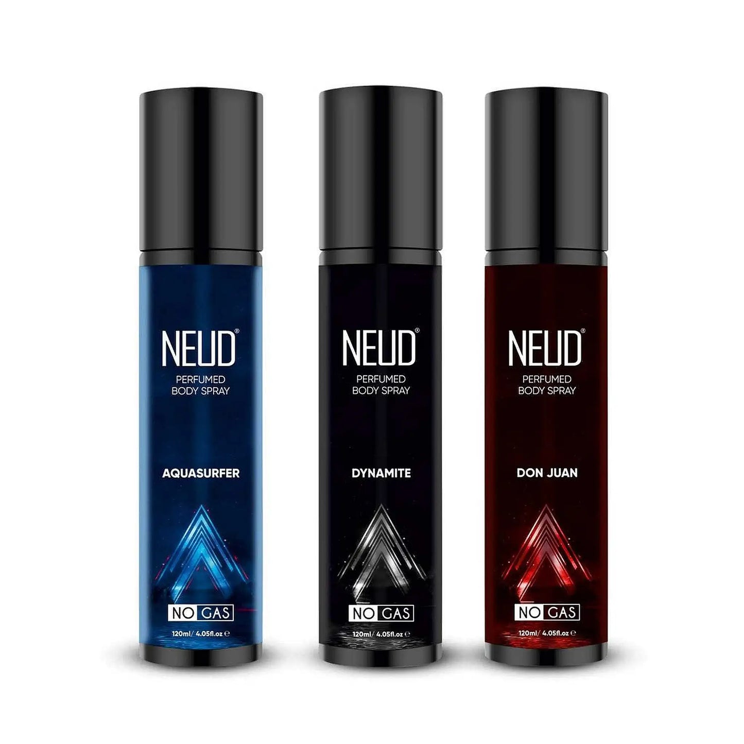 NEUD Perfumed Body Sprays 1 Set of 3x120ml – Aquasurfer, Dynamite and Don Juan