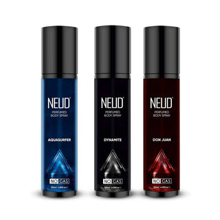 NEUD Perfumed Body Sprays 1 Set of 3x120ml – Aquasurfer, Dynamite and Don Juan
