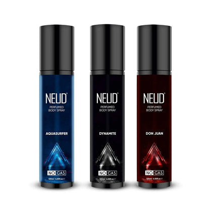 NEUD Perfumed Body Sprays 1 Set of 3x120ml – Aquasurfer, Dynamite and Don Juan