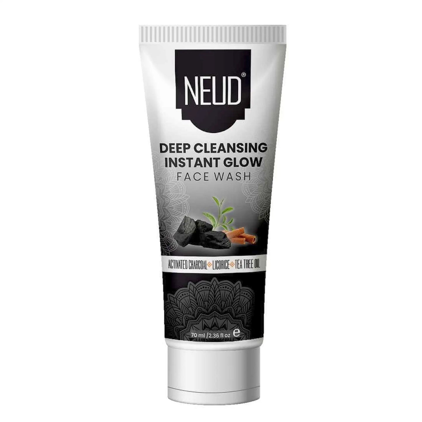 NEUD Deep Cleansing Instant Glow Face Wash With Activated Charcoal - 1x70ml Pack