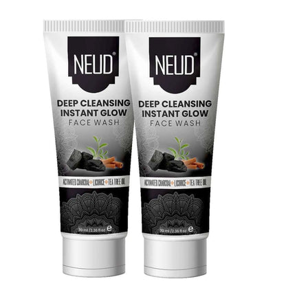 NEUD Deep Cleansing Instant Glow Face Wash With Activated Charcoal - 2x70ml Pack