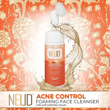 Get Rich Foaming Lather With NEUD Acne Control Foaming Face Cleanser With Salicylic Acid, Neem and Tea Tree Oil - everteen-neud.com