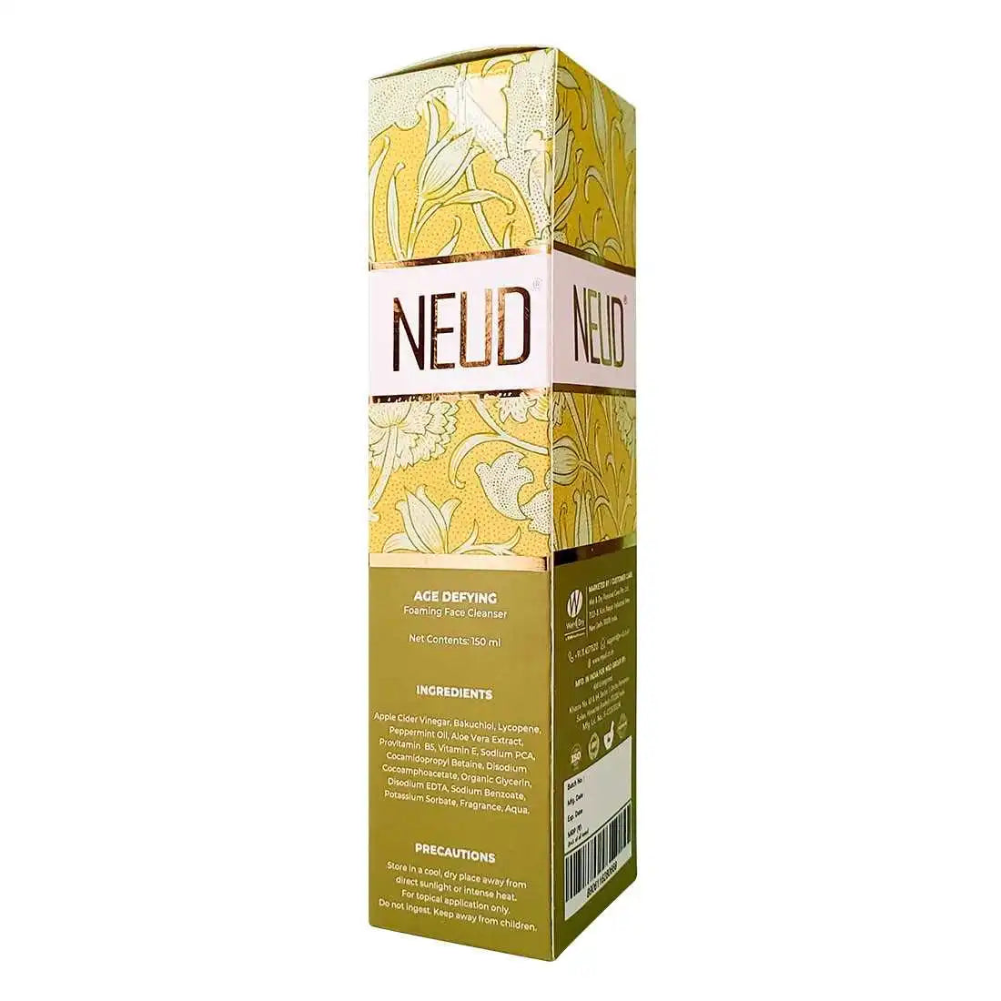 NEUD Age Defying Foaming Face Cleanser 150ml With Apple Cider Vinegar and Bakuchiol Is For Topical Application Only - everteen-neud.com