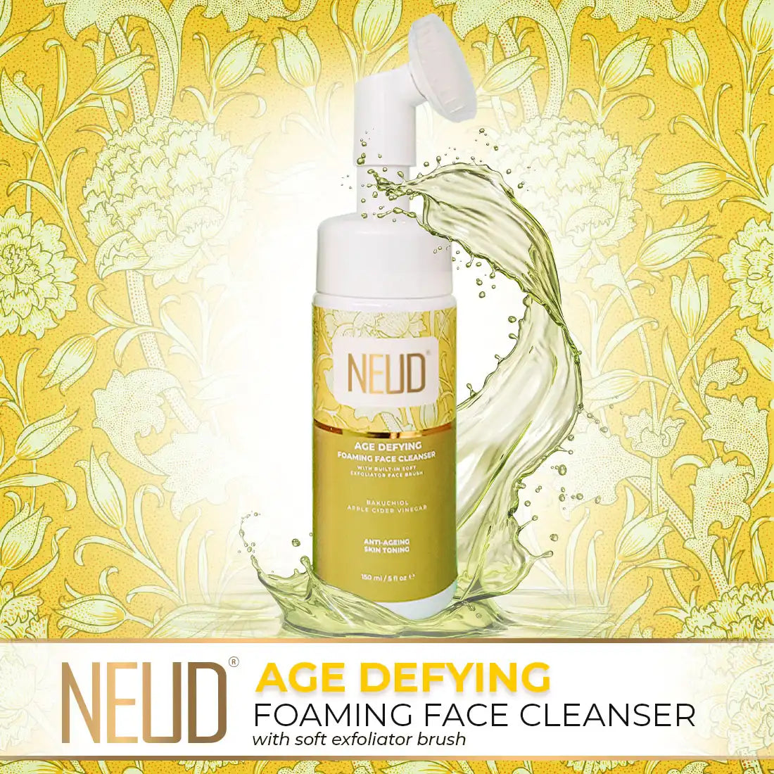 NEUD Age Defying Foaming Face Cleanser 150ml With Apple Cider Vinegar and Bakuchiol - everteen-neud.com