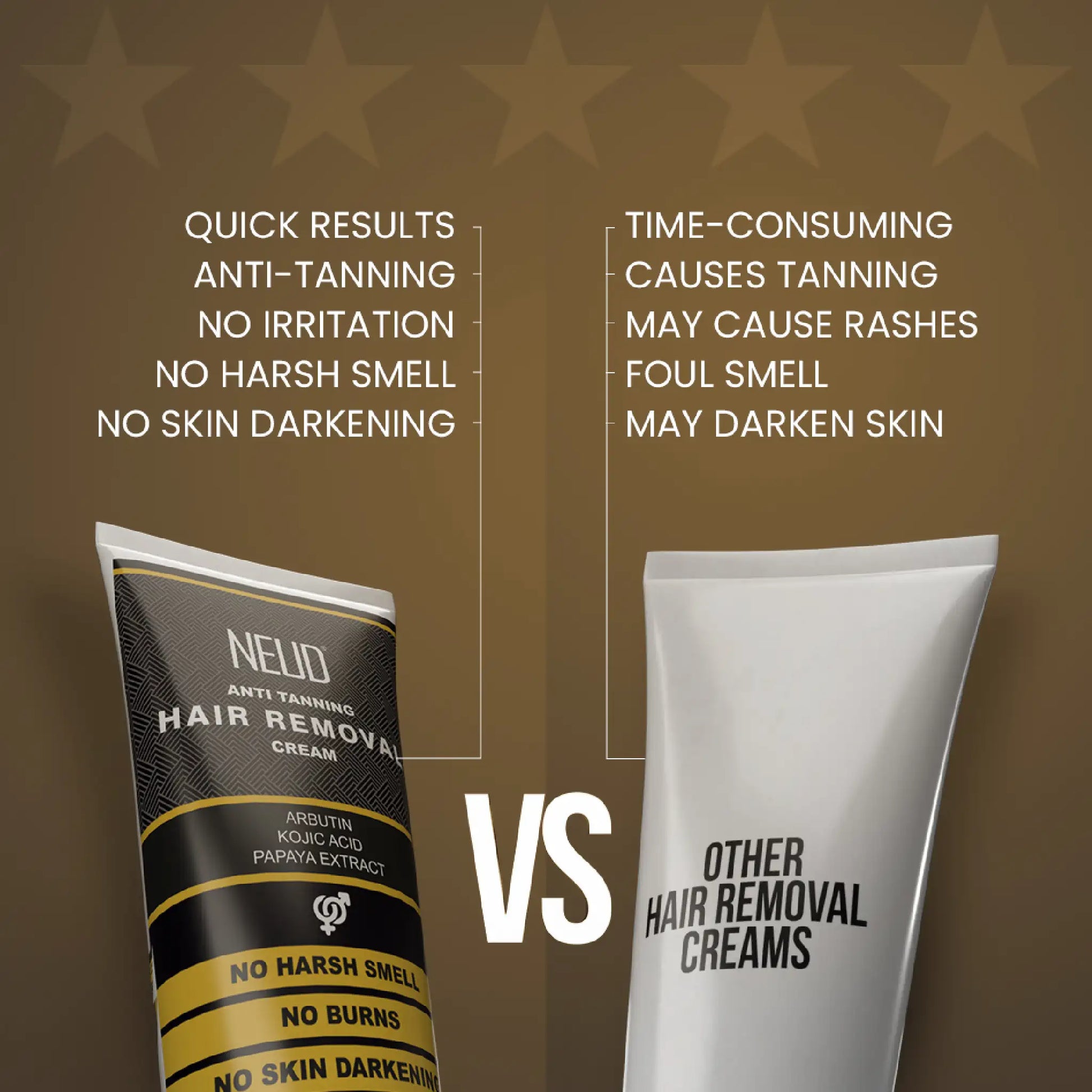 NEUD Anti-Tanning Hair Removal Cream - No Harsh Smell or Burning Sensation