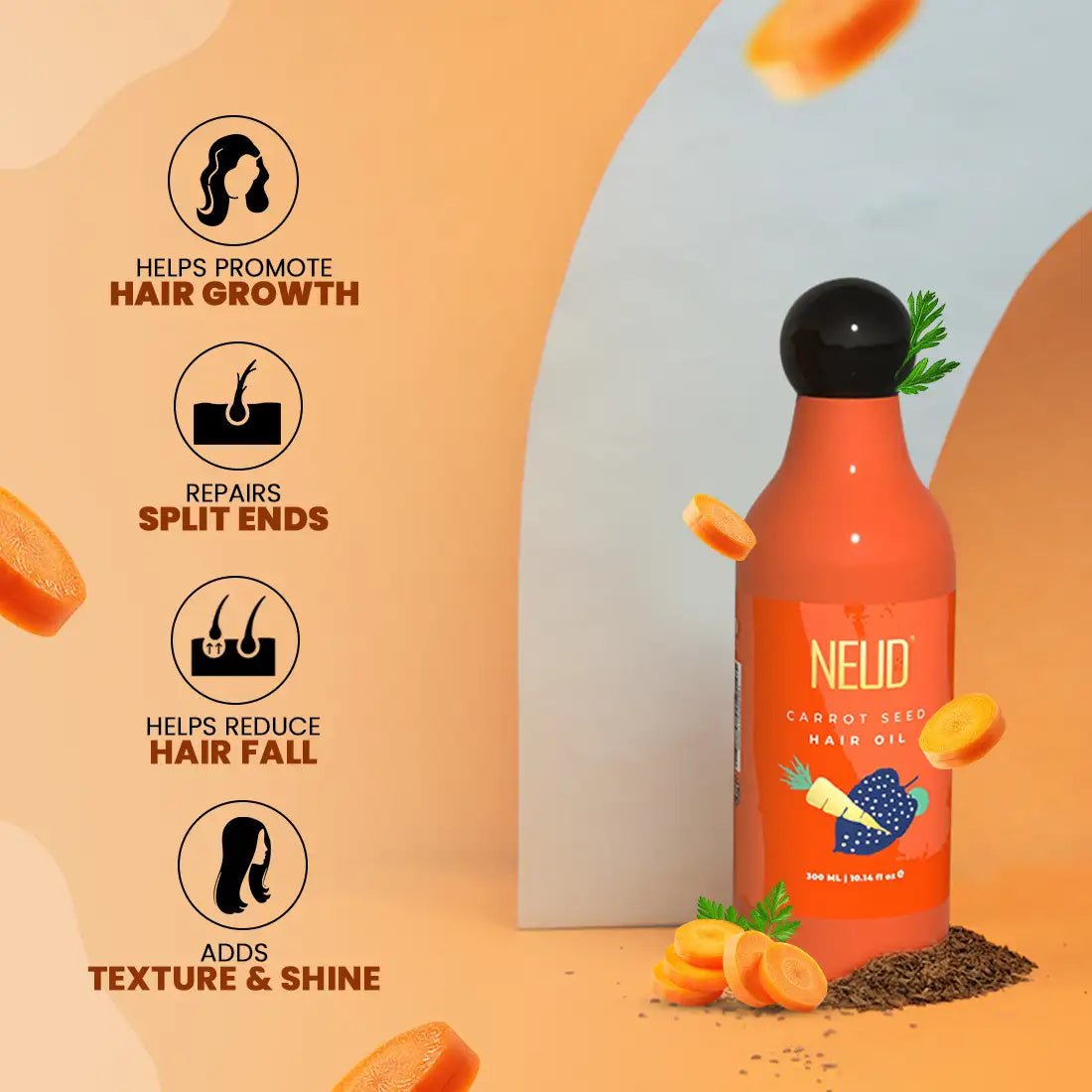 This Carrot Seed Hair Oil from NEUD Helps Repair Split Ends and Reduce Hair Fall - everteen-neud.com