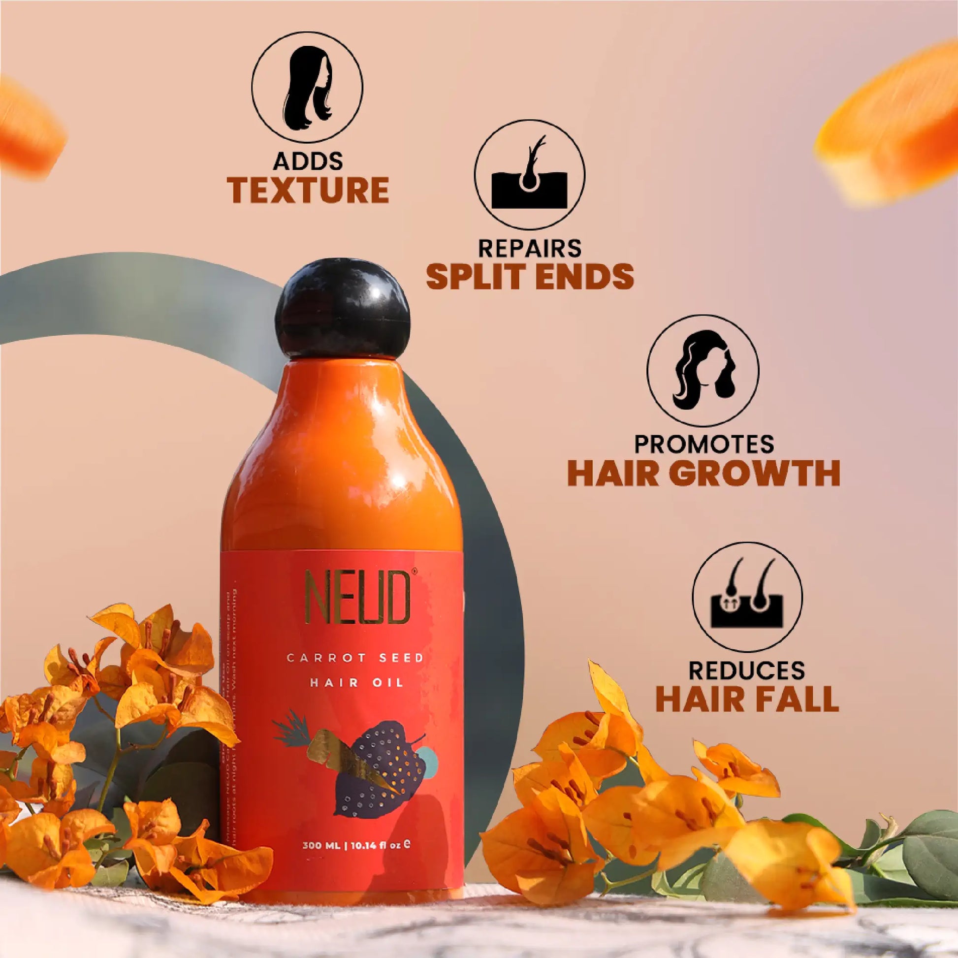 NEUD Carrot Seed Hair Oil – Natural Protection Against Split Ends and Hair Breakage