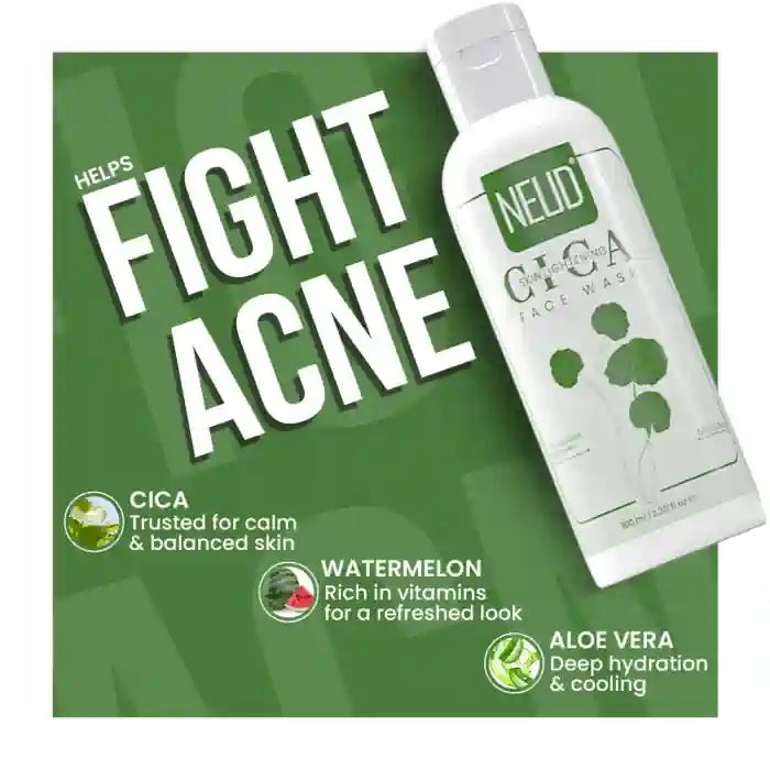 NEUD Cica Face Wash, Skin Brightening Face Wash and Deep Cleansing Face Wash - 3 x 100ml Each