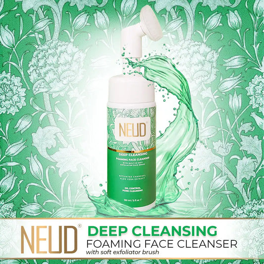 NEUD Deep Cleansing Foaming Face Cleanser 150ml With Activated Charcoal, Aloe Vera and Peppermint Gives You A Pampering Scrub - everteen-neud.com