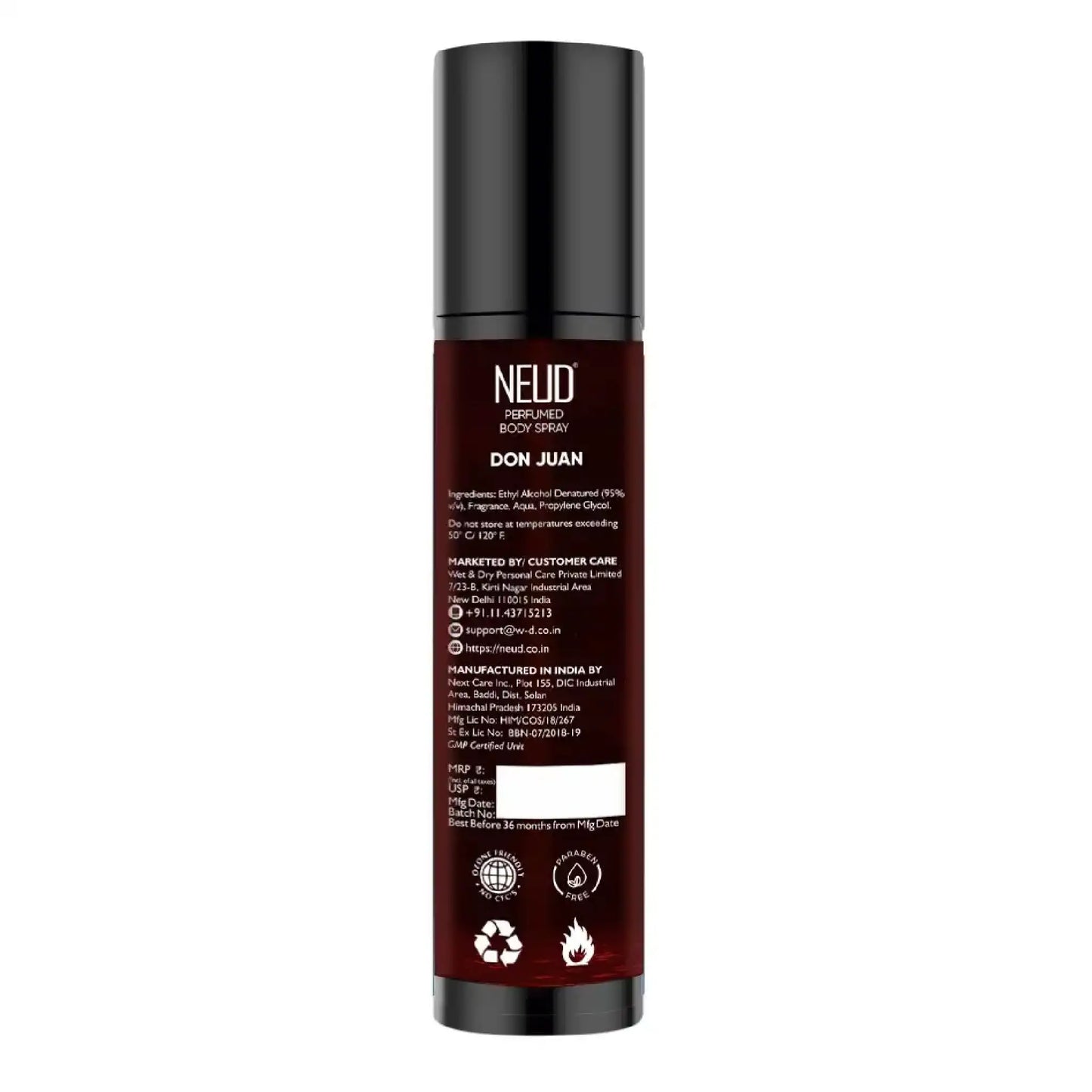 NEUD Don Juan Perfumed Deodorant - Ozone-Friendly, No Talc, Aluminum, CFCs or Parabens