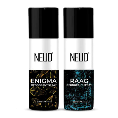 NEUD ENIGMA and RAAG Unisex Perfumed Body Spray Combo - 2 Deos x 50ml Each