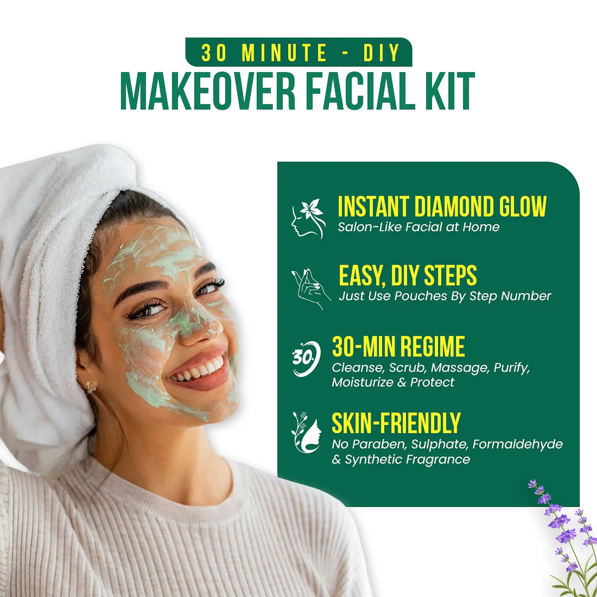 NEUD DIY Makeover Facial Kit - Easy DIY Steps, 30 Minute Regime, Skin Friendly