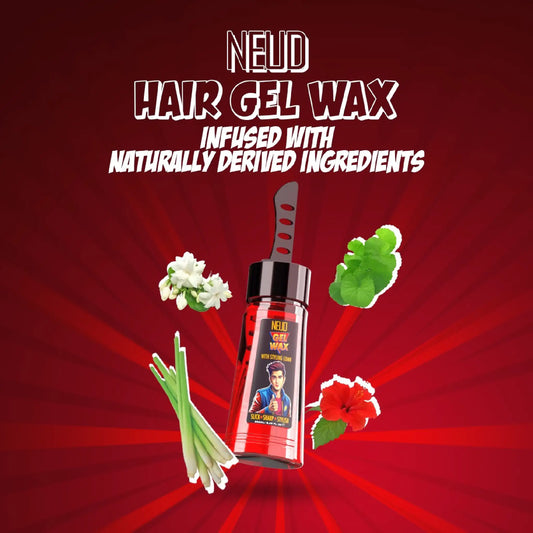 NEUD Styling Hair Gel Wax - Infused with Hibiscus, Brahmi and Lemongrass