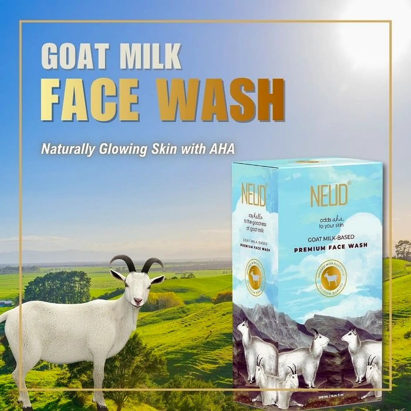 NEUD Goat Milk Face Wash - Contains AHAs For A Naturally Glowing Skin