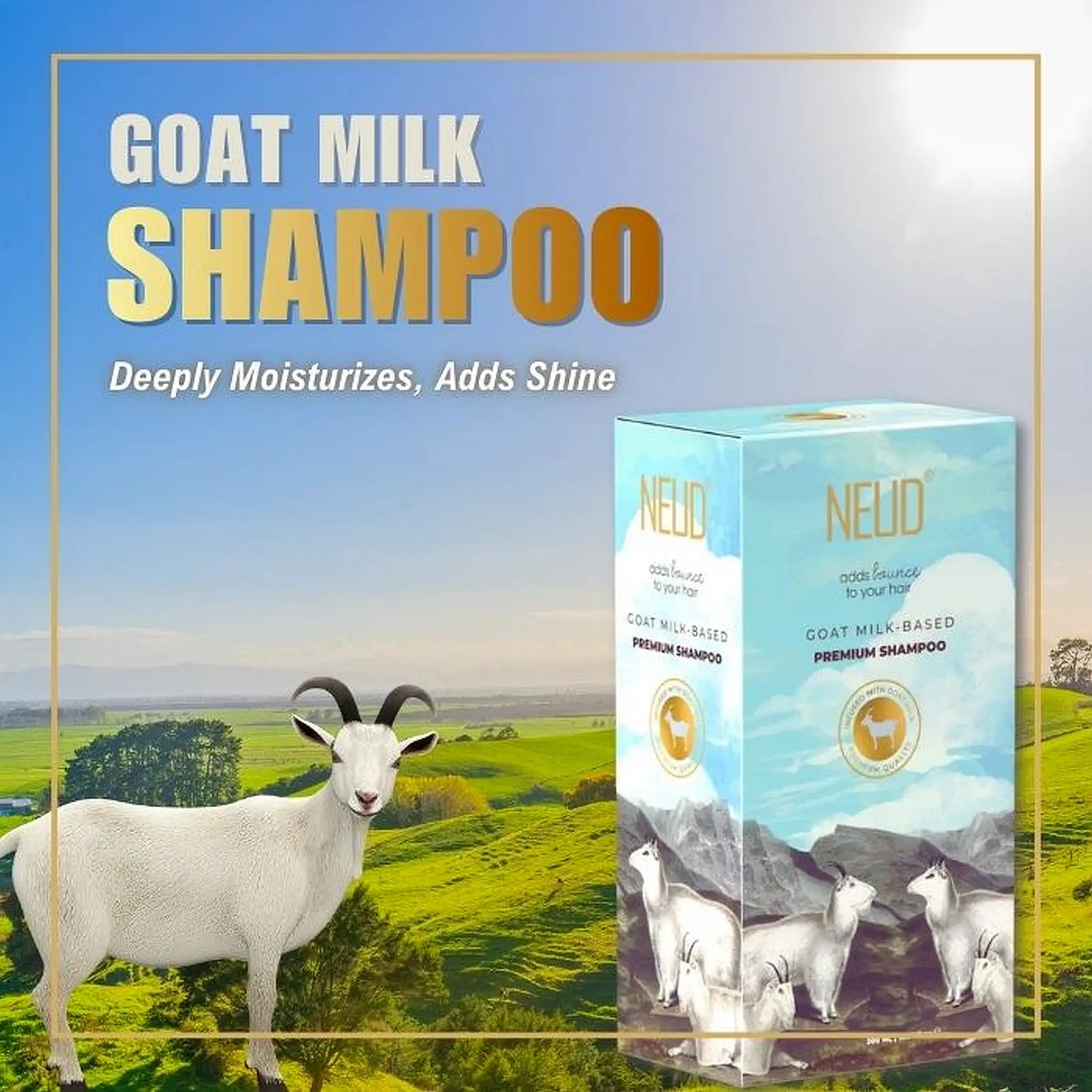 NEUD Goat Milk Shampoo Helps Moisturize Hair and Scalp Deeply and Adds Shine While Making Hair Voluminous