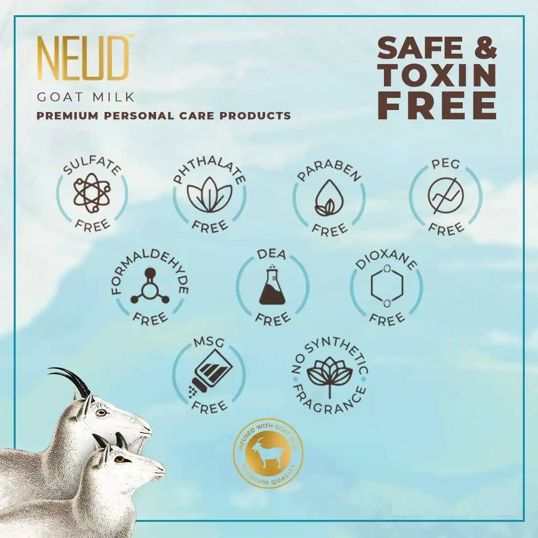 NEUD Goat Milk Personal Care Products Are Safe, Toxin-Free and Do Not Contain Sulfate, Phthalate, Paraben - everteen-neud.com