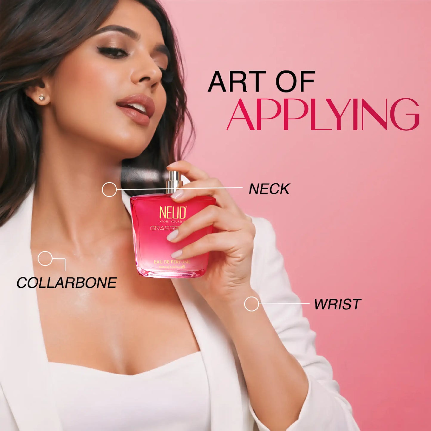 NEUD Grasse Pink Luxury Perfume for Modern Women - Just Spray on Neck, Shoulders, Wrists and Chest