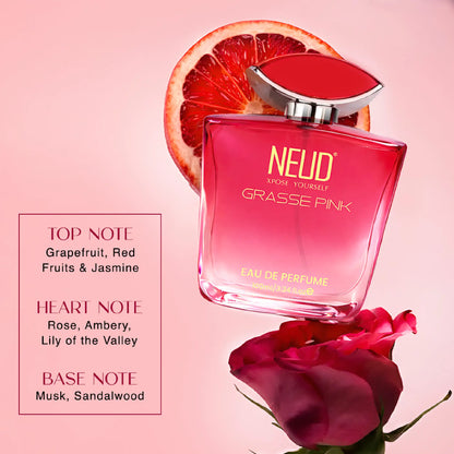 NEUD Grasse Pink Luxury Perfume for Women - Notes of Grapefruit, Jasmine, Rose, Lily of the Valley, Musk and Sandalwood