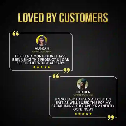 Product reviews for NEUD Hair Retarder with customer names and quotes on a light background