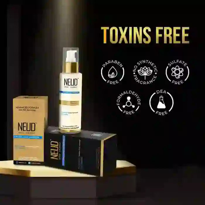 NEUD Hair Inhibitor is safe and toxin free. It does not contain parabens, sulfates, DEA, formaldehyde or any synthetic fragrance