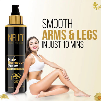 NEUD Combo: Hair Remover Spray and Natural Hair Inhibitor for Men and Women