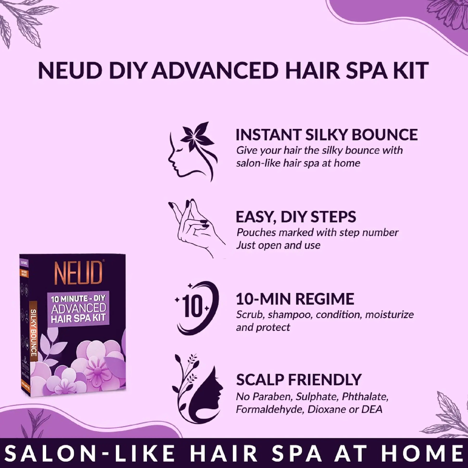 NEUD Hair Spa Kit - Scalp-Friendly Ingredients For A 10-Minute Comprehensive Hair Care Regime