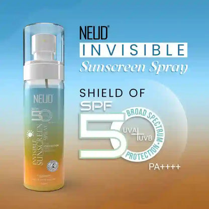 NEUD Invisible Sunscreen Spray with SPF 50 PA++++ For Sun Protection Over Makeup, Ultra-Light, No White Traces - 100ml