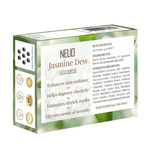 NEUD Jasmine Dew Glycerine Luxury Artisan pH-Balanced Handmade Soap 125g - Helps Enhance Skin Radiance, Improve Skin Texture