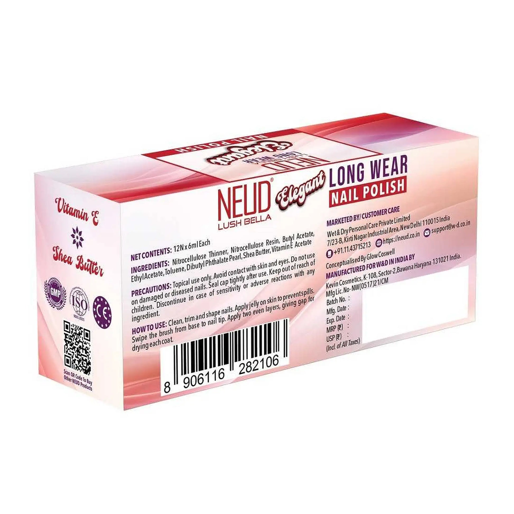 NEUD Lush Bella Elegant Nail Polish 12x6ml - Ships Worldwide From India